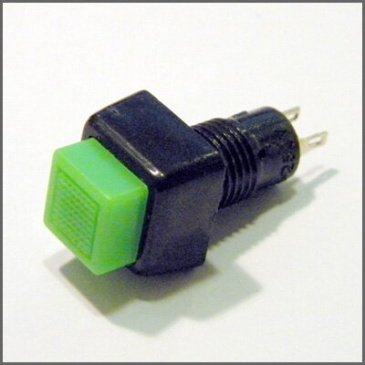 Кнопка M10 OFF-(ON) RWD-205 (DS-450) 2A/250V 2c -чёрно-зелёная квадр.-