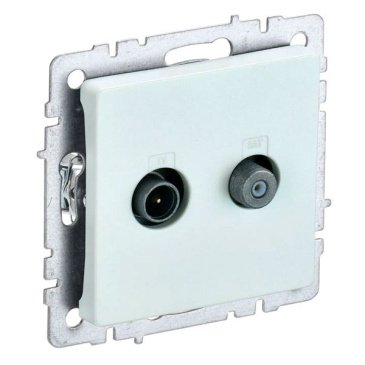 Розетка встраиваемая комбинированная IEK BRITE BR-AF20-O-K36 РТВ/РСп12-БрЖ TV+SAT жемчуг