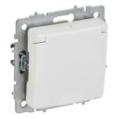 Штепсельная розетка встраиваемая IEK BRITE 16А BR-R16-16-K91 РСбш10-3-БрАБ с з/к и шторками с крышкой арктический белый IP20 Штепсельная розетка встраиваемая IEK BRITE 16А BR-R16-16-K91 РСбш10-3-БрАБ с з/к и шторками с крышкой арктический белый IP20