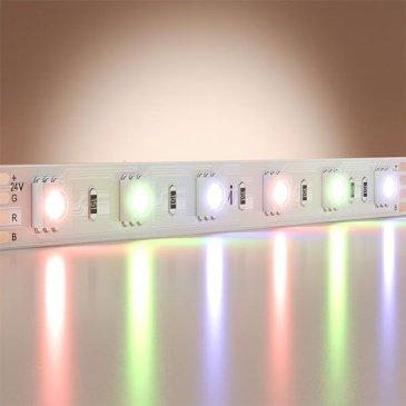 Светодиодная лента RGB 5050 24V 14.4W/m 60Led/метр 201197 Базовая / Base IP20