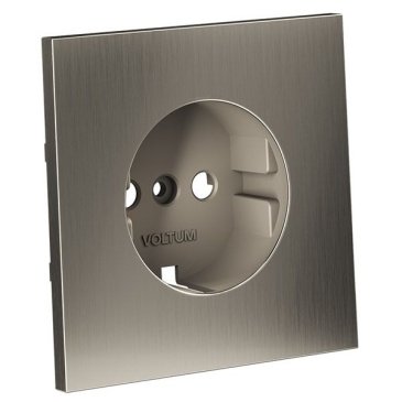 Накладка для розетки с заземлением S70 Metal никель