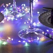 гирлянда фигурная на батарейках «Мишура» Мульти 100 LED 1 м , IP20, серебристая нить