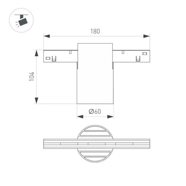 Трековый светильник  10W Белый дневной 059254 MAG-ORIENT-AXIO-R60 цилиндр трековый бедый Трековый светильник  10W Белый дневной 059254 MAG-ORIENT-AXIO-R60 цилиндр трековый бедый