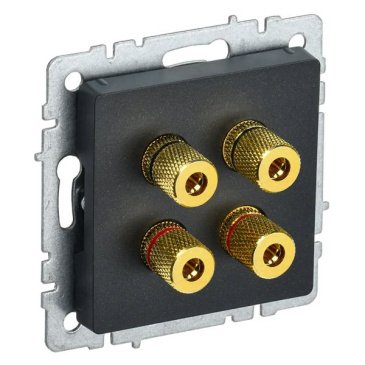 Розетка встраиваемая аудио IEK BRITE BR-S40-K02 РА10-БрЧ черный
