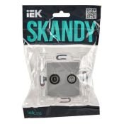 Розетка встраиваемая комбинированная IEK SKANDY SK-AF20-O-K23 SK-A13S TV+SAT серебряный