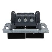 Выключатель встраиваемый двухклавишный проходной IEK BRITE BR-V22-0-10-K02 ВС10-2-6-БрЧ черный Уценка