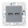 Розетка встраиваемая USB IEK SKANDY A+A 3,1А SK-U21-D31-K03 SK-R15Gr серый