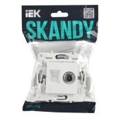 Розетка встраиваемая комбинированная IEK SKANDY SK-AK20-1-K01 SK-A14W TV+RJ45 кат.5E арктический белый