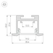алюминиевый профиль S-LUX SL-LINE-3523-F-2500 BLACK 033738