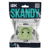 Штепсельная розетка встраиваемая IEK SKANDY 10А SK-R13-10-K06 SK-R01G без з/к с з/ш мятный