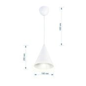 Подвесной светильник без лампы 14-46 1x40W E14 &quot;Ляфамий&quot; конус белый