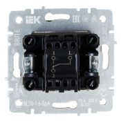 Выключатель встраиваемый одноклавишный проходной IEK BRITE BR-V12-0-10-K47 ВС10-1-6-БрА алюминий