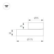 Накладной светильник  16W Белый теплый 026452 SP-RONDO-FLAP-R175-16W 220V откидной поворотный круглый белый