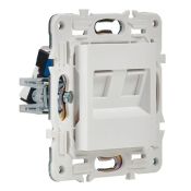 Розетка встраиваемая компьютерная двойная IEK SKANDY SK-K20-1-K01 SK-K03W RJ45 кат.5E арктический белый
