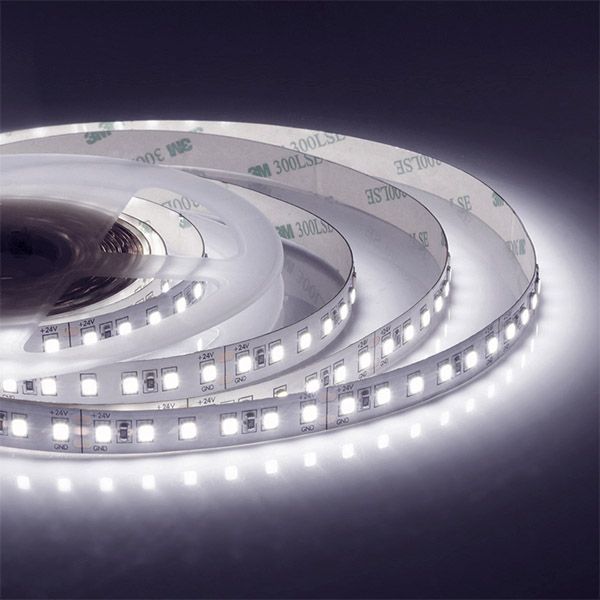 Светодиодная лента Белый 3528 24V  10W/m 120Led/метр 00-332 Стандарт 8мм Светодиодная лента Белый 3528 24V  10W/m 120Led/метр 00-332 Стандарт 8мм