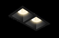 Встраиваемый светильник  24W Белый теплый KUB IN 2 BB 220V IP44 диммируемый прямоугольный черный с черной вставкой