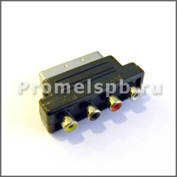 Переходник штекер SCART - 4гнезда RCA