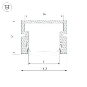 алюминиевый профиль KLUS PDS-SM-3000 ANOD 044961