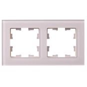 Рамка стеклянная 2 поста IEK BRITE BR-M22-G-31-K14 РУ-2-2-Бр розовый матовый