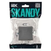 Выключатель встраиваемый одноклавишный проходной с подсветкой IEK SKANDY SK-V12-1-10-K03 SK-V08Gr серый