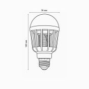 Лампа-ловушка светодиодная для летающих насекомых UL-00012747 LED-А75-10W-6500К-E27-FR-MKL 6500K+UV и UV