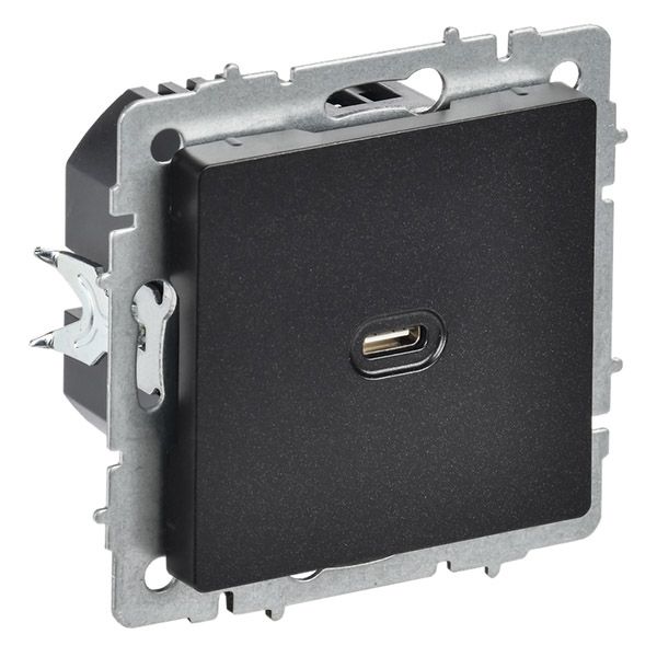 Розетка встраиваемая USB IEK BRITE C 65Вт BR-U13-065-K02 РЮ12-1-БрЧ черный
