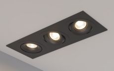 Встраиваемый светильник 35W Белый теплый GIRA FRAME X3 BLACK 220V IP44 дим. поворотный прямоугольный черный Встраиваемый светильник 35W Белый теплый GIRA FRAME X3 BLACK 220V IP44 дим. поворотный прямоугольный черный