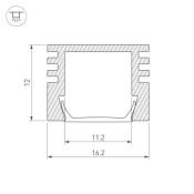алюминиевый профиль KLUS PDS-S-2000 ANOD Black 020896