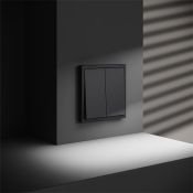 Проходной переключатель встраиваемый VOLTUM S70 двухклавишный 10А графит
