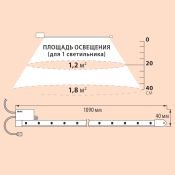 Фитосветильник  20W UL-00003851 ULY-P91-20W/SPFR/K AC220V CLEAR SET03  линейный 1200мм. спектр для фотосинтеза IP65