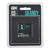 Рамка металлическая 1 пост IEK SKANDY SK-M12-M-K02 SK-F31Bl черный