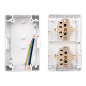 Блок горизонтальный 2 розетки INDUSTRIAL KR-78-0803 с/з белый керамический IP54 KRANZ