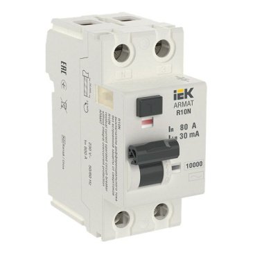 Выключатель дифференциального тока (УЗО) 2п 80А R10N 30мА тип AC AR-R10N-2-080C030 ARMAT IEK