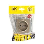 Штепсельная розетка встраиваемая IEK BRITE 10А BR-R10-10-K37 РС10-1-0-БрШ без з/к и шторками шампань