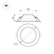 Встраиваемый светильник  10W Белый теплый 023198(2)  IM-115WH-Cyclone-10W 220V IP40 круглый белый