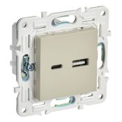 Розетка встраиваемая USB IEK SKANDY A+C 18Вт SK-U22-018-K10 SK-R13B бежевый Розетка встраиваемая USB IEK SKANDY A+C 18Вт SK-U22-018-K10 SK-R13B бежевый
