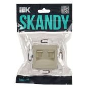 Розетка встраиваемая компьютерная двойная IEK SKANDY SK-K20-1-K10 SK-K03B RJ45 кат.5E бежевый