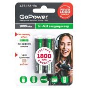 элемент питания аккумулятор  АА 1800mAh R-06 GoPower блок 2шт.