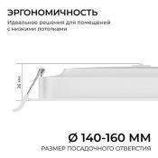 Встраиваемый светильник-панель  18W Белый-MIX 06-168 3 CCT IP44 квадратный белый