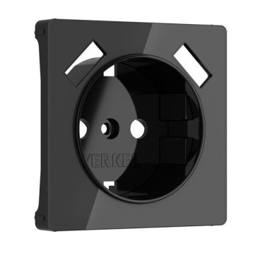 Накладка для розетки с USB  WERKEL W1179548 черный акрил