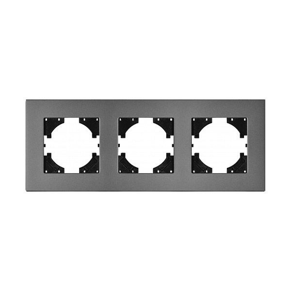 Рамка металлическая 3 поста Arlight AKIRY 049740 FRM-AKIRY-SFAL-3-SR серебристый