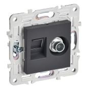 Розетка встраиваемая комбинированная IEK SKANDY SK-AK20-1-K48 SK-A14T TV+RJ45 кат.5E титан Розетка встраиваемая комбинированная IEK SKANDY SK-AK20-1-K48 SK-A14T TV+RJ45 кат.5E титан