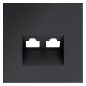 Накладка для розетки компьютерной двойной RJ45+RJ45 кат.6 S70 графит