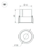 Встраиваемый светильник  10W Белый теплый 037183(1) MS-ATLAS-BUILT-R58  35deg 230V круглый белый