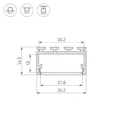 алюминиевый профиль KLUS PLS-LOCK-H15-3000 серебристый 044843