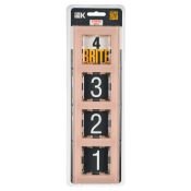 Рамка стеклянная 4 поста IEK BRITE BR-M42-G-31-K96 РУ-4-2-БрП персиковый матовый