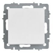 Выключатель встраиваемый одноклавишный IEK BRITE BR-V10-0-10-K91 ВС10-1-0-БрАБ арктический белый