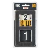 Рамка металлическая 2 поста IEK BRITE BR-M22-M-21-K02 РУ-2-1-Бр черный RE AL