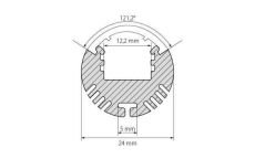алюминиевый профиль с экраном ALU-ROUND-2000 ANOD+FROST(2м) 015524