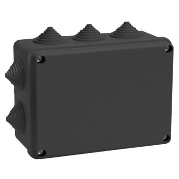 Коробка распаячная КМ41242 для открытой проводки 150х110х70мм IP55 10 гермовводов черная (RAL 9005) UKO11-150-110-070-K02-55 IEK